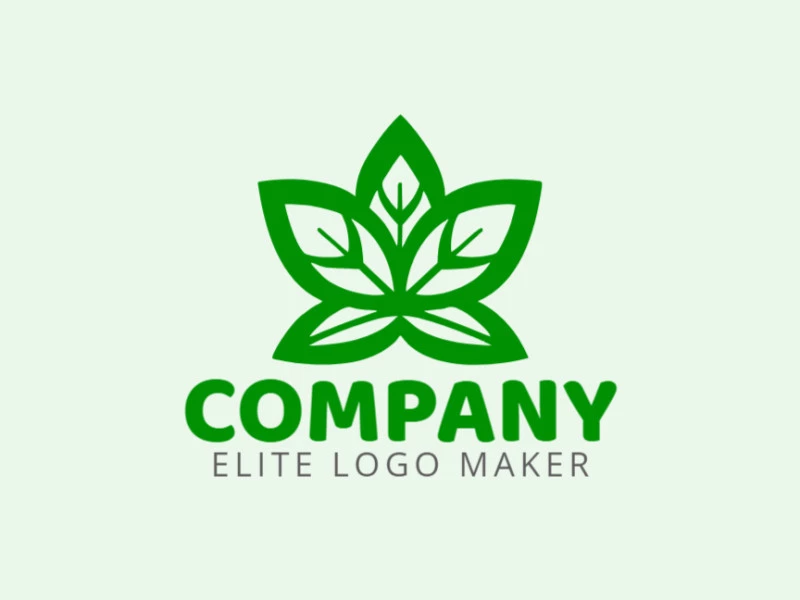 Create a vectorized logo showcasing a contemporary design of tree leaves and simple style, with a touch of sophistication and dark green color.