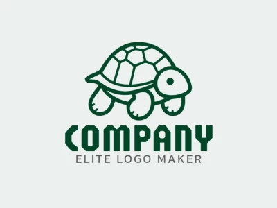 The logo template for sale is in the shape of a turtle, the color used is dark green.