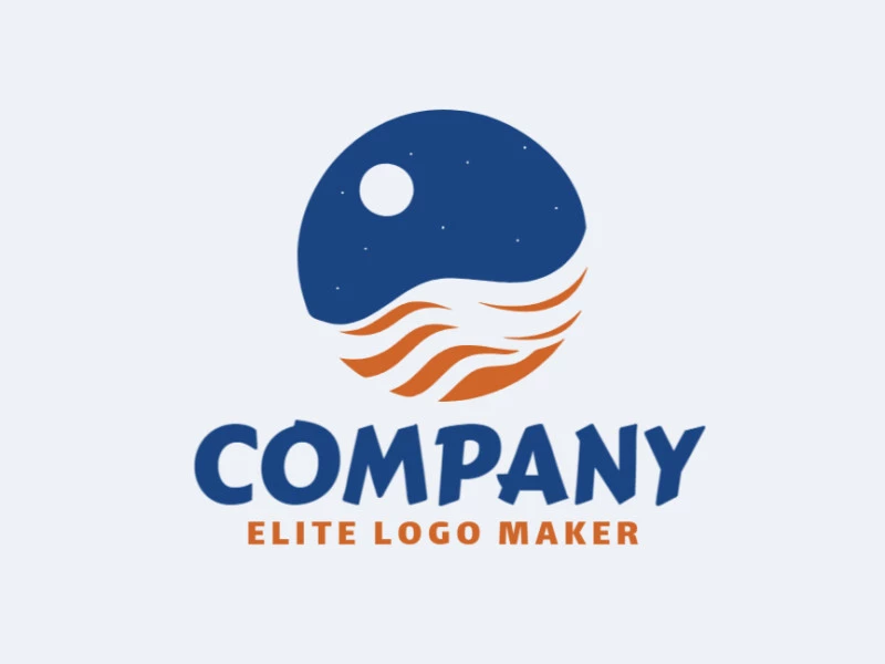 Create your online logo in the shape of a universe combined with sand with customizable colors and abstract style.