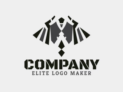 Logo design with a creative concept and symmetry style forming a vulture flying with black and gray colors.