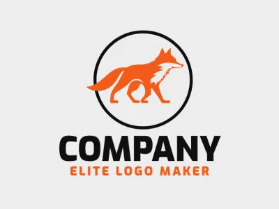 This simple logo design features a walking fox in warm shades of brown and orange, creating a friendly and approachable aesthetic.