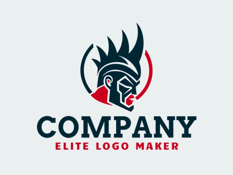 Modern logo in the shape of a warrior with professional design and abstract style.