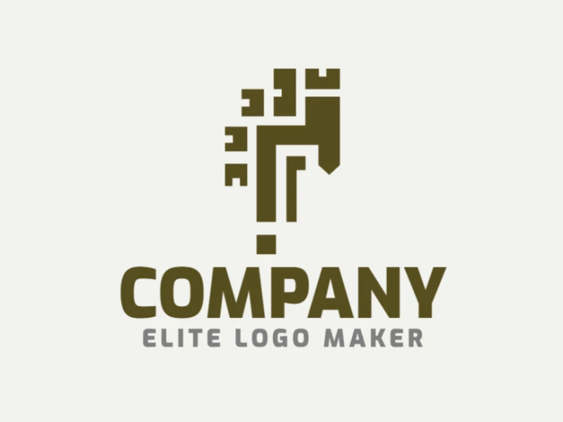 Abstract logo in the shape of a warrior with creative design.