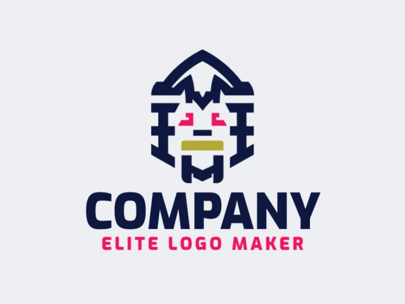 Creative logo in the shape of a warrior with a refined design and abstract style.