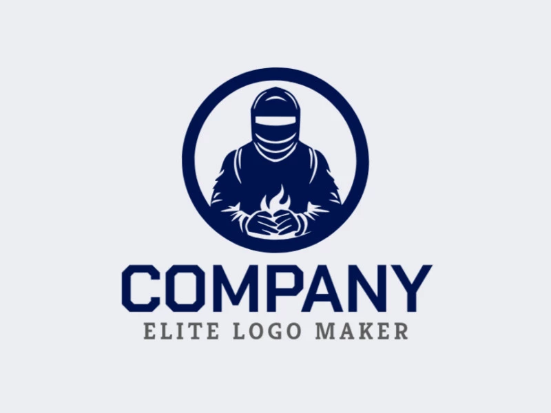 Ideal logo for different businesses in the shape of a welder, with creative design and simple style.