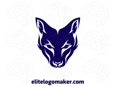 An abstract design of a wild blue cat, perfect for a company logo with a unique and modern touch.