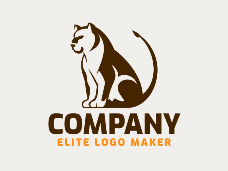 Customizable logo in the shape of a wild cat with creative design and abstract style.