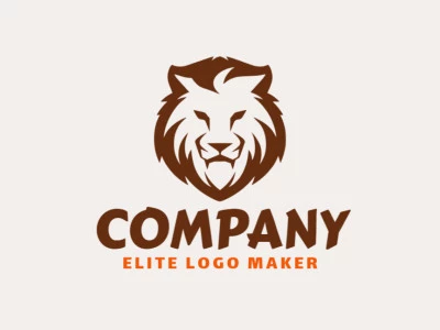 Logo with creative design, forming a wild cat with abstract style and customizable colors.