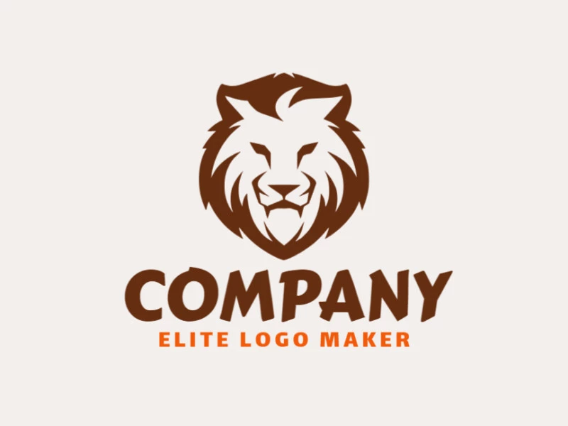 Logo with creative design, forming a wild cat with abstract style and customizable colors.