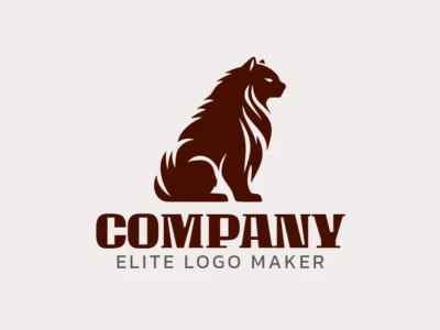 A fierce mascot logo, portraying a majestic wild cat in rich dark brown hues, embodying strength and grace.