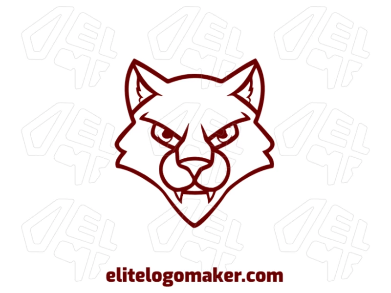 Wild Cat With Abstract Style: Original And Completely Adjustable Logo A wild cat with an abstract style, designed to be a beautiful and captivating representation of nature.