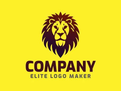 A wild lion in a flashy brown gradient design, creating a prominent and suitable concept for business.