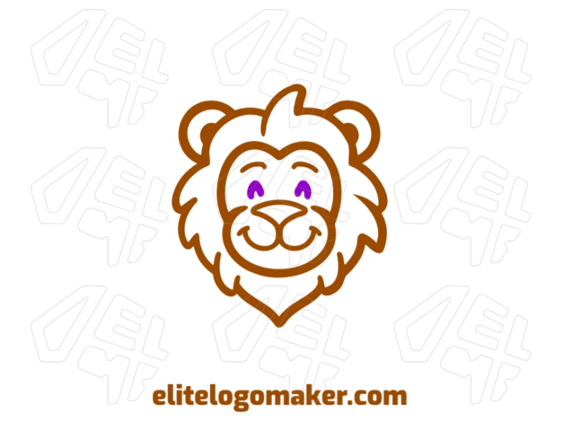 Wild Lion Head With Simple Design - Professional Logo Conceptual abstract logo featuring a wild lion head with a simple design, representing strength and elegance.