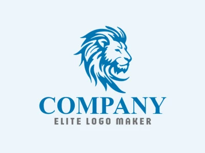 Professional logo in the shape of a wild lion with creative design and abstract style.