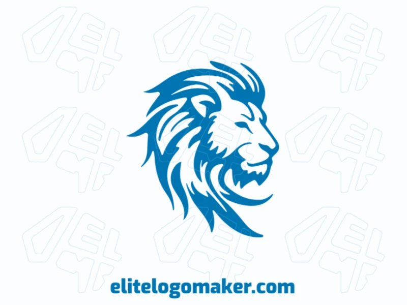 Professional logo in the shape of a wild lion with creative design and abstract style.