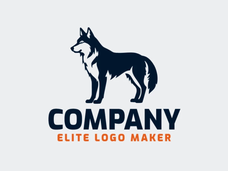 Create your online logo in the shape of a wolf with customizable colors and simple style.