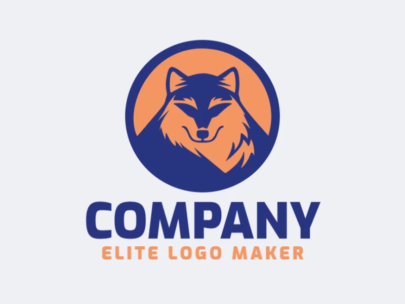 A bold mascot logo featuring a powerful wolf, representing strength and loyalty, in vibrant orange and deep blue.