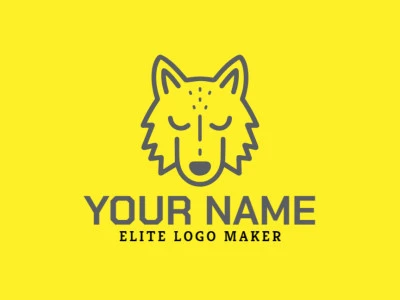 An editable mascot logo featuring a dynamic wolf, designed to capture energy and strength with a modern touch.