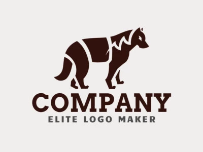 Unique logo in the shape of a wolf with a creative concept and simple design.