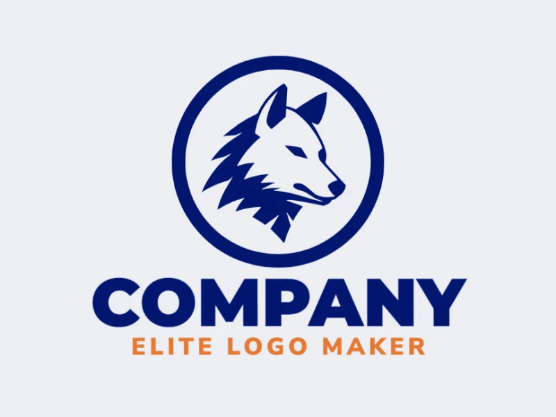 With a minimalist approach, the blue wolf head logo emanates a sense of calm strength, capturing the essence of the wild in a simple and striking design.