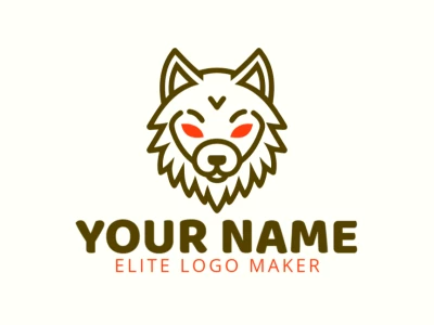 A prominent monoline logo featuring a wolf head, designed to be suitable for brands seeking a bold and clean visual identity.