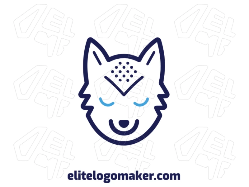 Wolf Head With Symmetrical Design - Professional And Creative Logo Creator Prominent logo in symmetrical style featuring a detailed and balanced wolf head design.