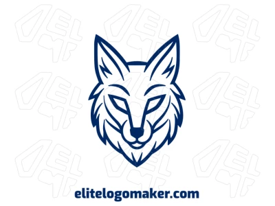 The wolf head with a symmetrical design in an abstract style creates a creative logo that stands out with its unique features.