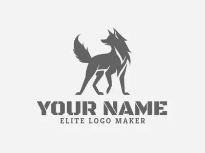 A logo featuring a wolf looking intently in a minimalist animal style, perfect for creating a striking and memorable brand identity.