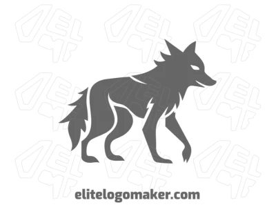 Brand logo featuring a wolf in gray color with an abstract style, combining strength and elegance in a modern animal design.