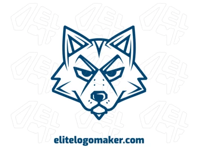 A cheap logo featuring a wolf's head in blue with abstract details, combining an illustrative style for a unique and dynamic visual identity.