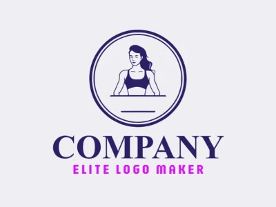 Logo template for sale in the shape of a woman, the color used was blue.