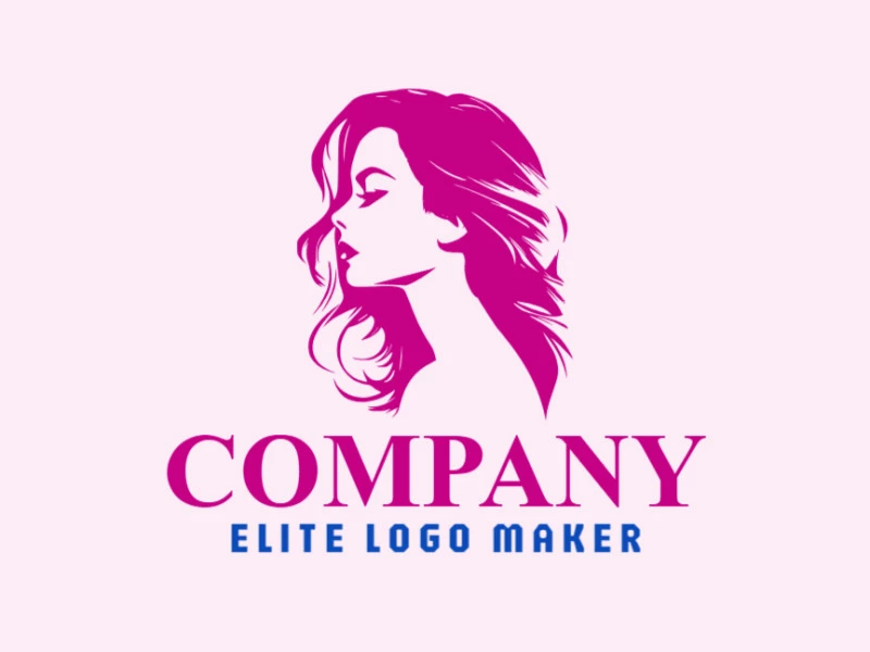 Logo template for sale in the shape of a woman, the color used was pink.