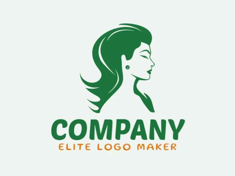 Ideal logo for different businesses in the shape of a woman, with creative design and abstract style.