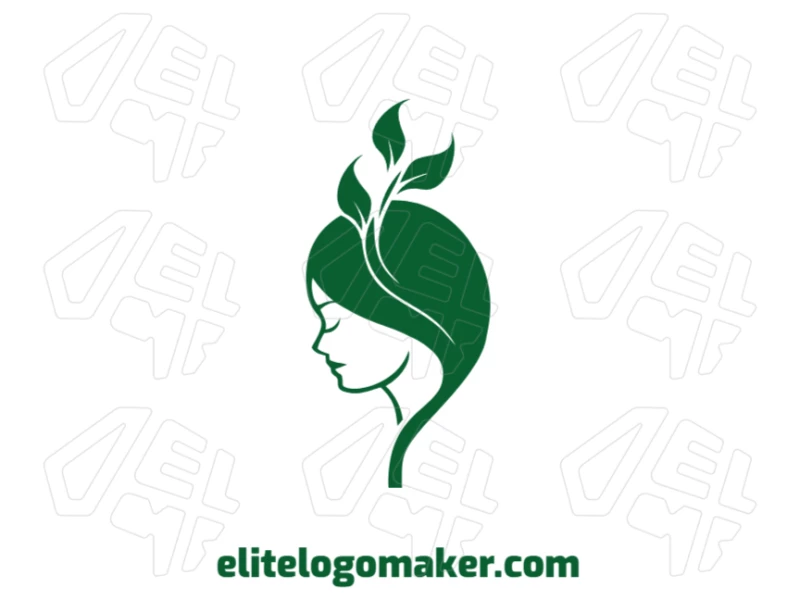 Woman Combined With A Tree Leaf - 100% Vector Logo Perfect handcrafted logo featuring a woman combined with a tree leaf, creating a natural and elegant 100% vector design.