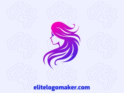 A luxurious gradient logo featuring a woman design, elegantly flowing with a smooth gradient effect for a sophisticated and refined look.