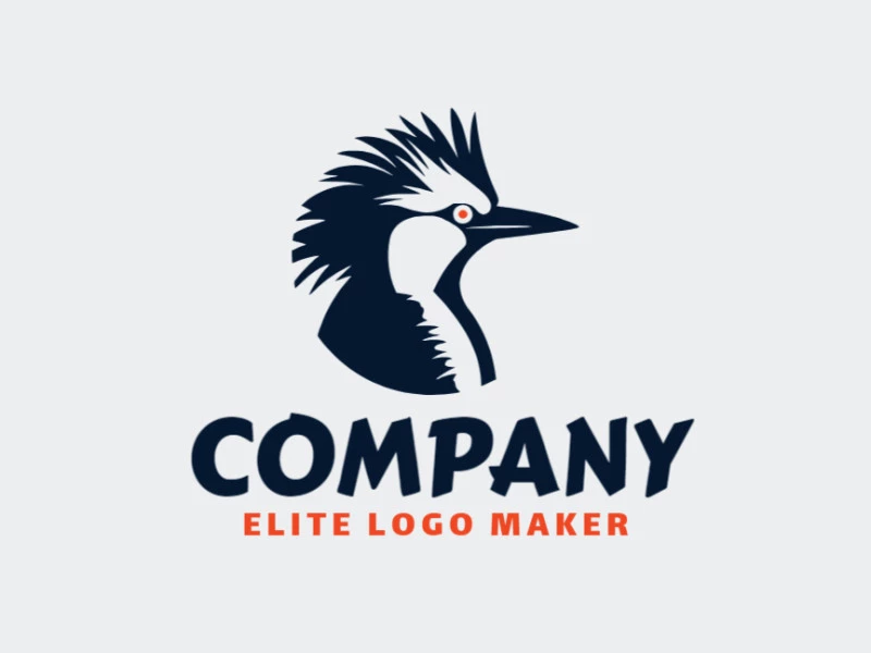 Ideal logo for different businesses in the shape of a woodpecker, with creative design and abstract style.