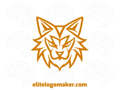 A minimalist company logo featuring a yellow wolf with a fierce expression, creating a bold and modern design.