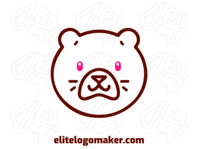 A graceful young bear head with a childlike style, featuring a cute and friendly animal design.