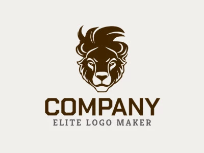 A charismatic mascot logo, featuring a youthful lion in rich dark brown, symbolizing strength and vitality.