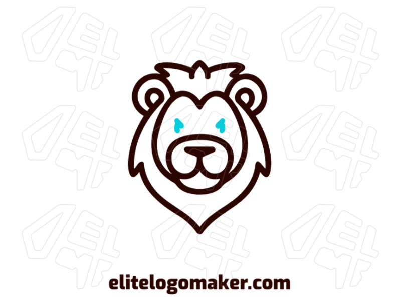 Young Lion With Symmetrical Design: Distinct Logo And 100% Editable A professional logo design featuring a young lion with a symmetrical design, presented in a balanced and clean style for a strong and refined visual.