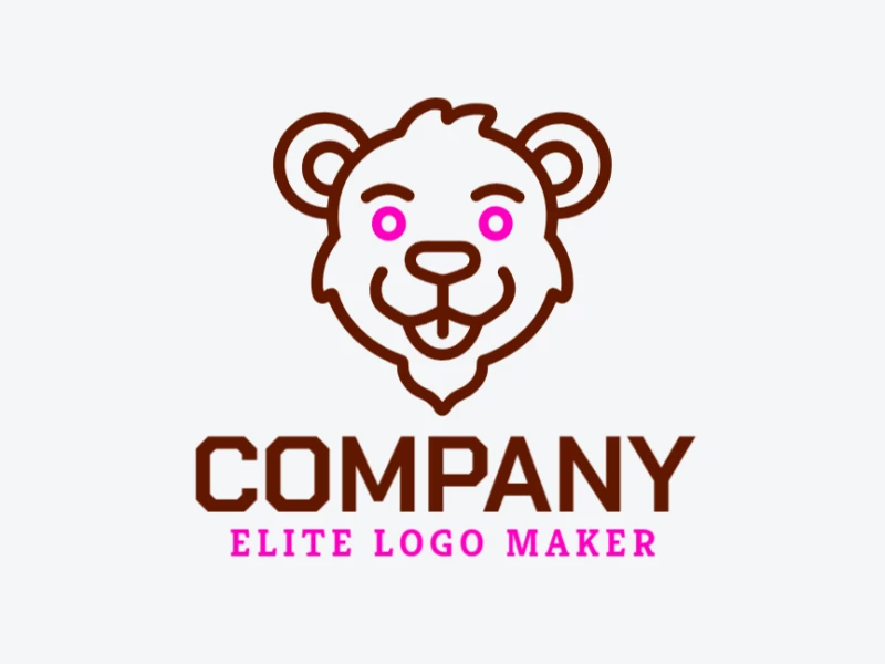 A concept minimalist logo featuring a young-looking brown bear head, designed with simple shapes and clean lines for a modern, unique appearance.