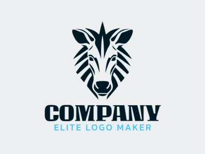 Simple logo composed of abstract shapes forming a zebra head with the color black.