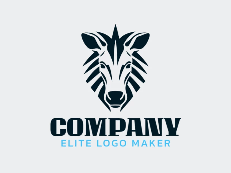 Simple logo composed of abstract shapes forming a zebra head with the color black.