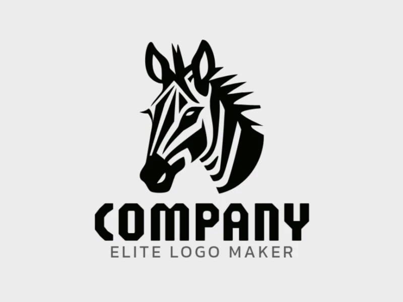 Logo with creative design, forming a zebra head with mascot style and customizable colors.