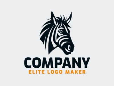 Create a vector logo for your company in the shape of a zebra head with an abstract style, the color used was black.