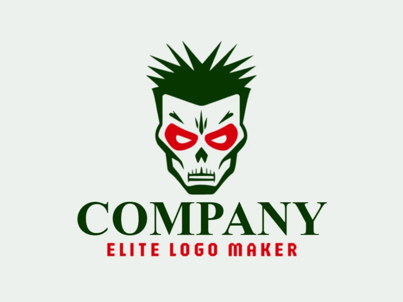 Customizable logo in the shape of a zombie with creative design and abstract style.