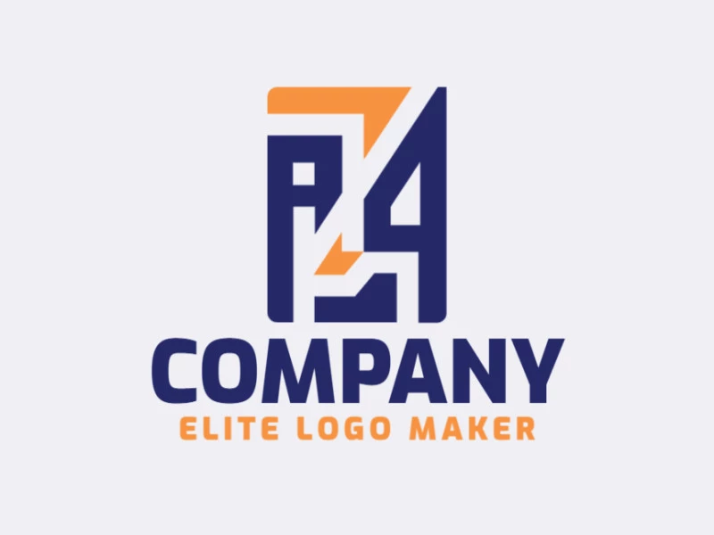 Logotipo en forma de una letra "A" combinado con aves en colores azul y naranja, este logotipo es ideal para diferentes áreas de negocio.