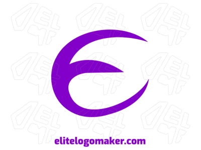 Un diseño abstracto con la letra "E" y una estructura simple, pero editable, ideal para crear un logotipo personalizable.