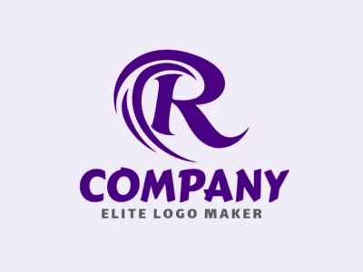 Un logotipo abstracto con la letra 'R' diseñado como una plantilla de logotipo vectorial, que combina creatividad y flexibilidad para diversas marcas.