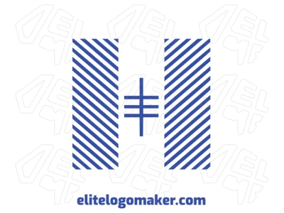 Letra "H" azul con estilo abstracto, diseñada como inicial única y perfecta como logo template para identidad moderna.